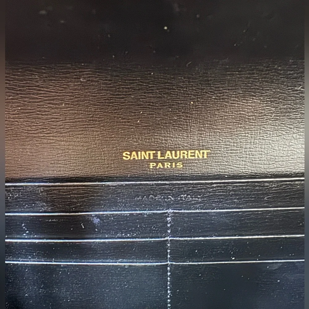 🚫SOLD🚫 SAINT LAURENT Calfskin Bellechasse Flap Clutch Wallet - Picture 6 of 10